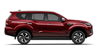 Sideview of red Nissan Terra